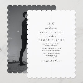 Minimalistische Hochzeit des modernen Fotos Einladung