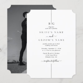 Minimalistische Hochzeit des modernen Fotos Einladung