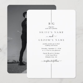 Minimalistische Hochzeit des modernen Fotos Einladung