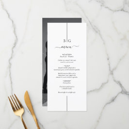Minimalistische Hochzeit des modernen Fotos Menükarte