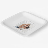 Minimalistische Hochzeit des modernen Fotos Pappteller (Gewinkelt)