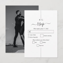 Minimalistische Hochzeit des modernen Fotos RSVP Karte