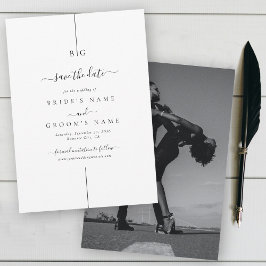 Minimalistische Hochzeit des modernen Fotos Save The Date