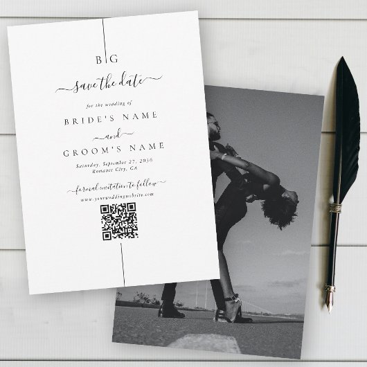 Minimalistische Hochzeit des modernen Fotos Save The Date