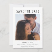 Minimalistische Hochzeit des modernen Fotos Save The Date (Vorderseite)