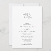 Minimalistische Hochzeit des Starfish Beach Monogr Einladung (Vorderseite)