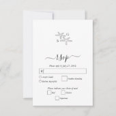 Minimalistische Hochzeit des Starfish Beach Monogr RSVP Karte (Vorderseite)