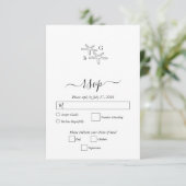 Minimalistische Hochzeit des Starfish Beach Monogr RSVP Karte (Stehend Vorderseite)