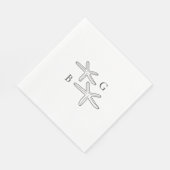 Minimalistische Hochzeit des Starfish Beach Monogr Serviette (Ecke)