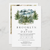 Minimalistische Hochzeit des Wilden Waldes Einladung (Vorne/Hinten)