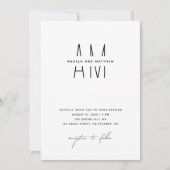 Minimalistische Hochzeit + Details & QR. Modernes  Einladung (Vorderseite)