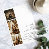 Minimalistische Hochzeit | Drei Foto sauber Einladung