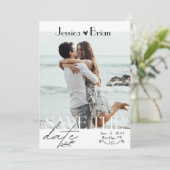 Minimalistische Hochzeit | Ein Foto Save The Date (Stehend Vorderseite)