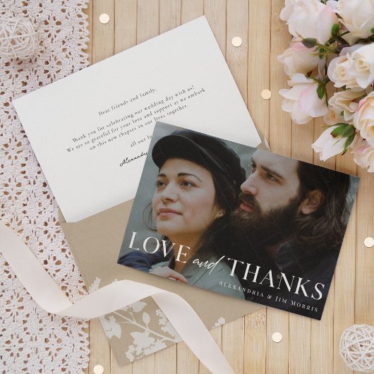 Minimalistische Hochzeit | Einfaches und elegantes Dankeskarte