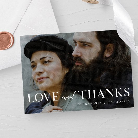 Minimalistische Hochzeit | Einfaches und elegantes Dankeskarte