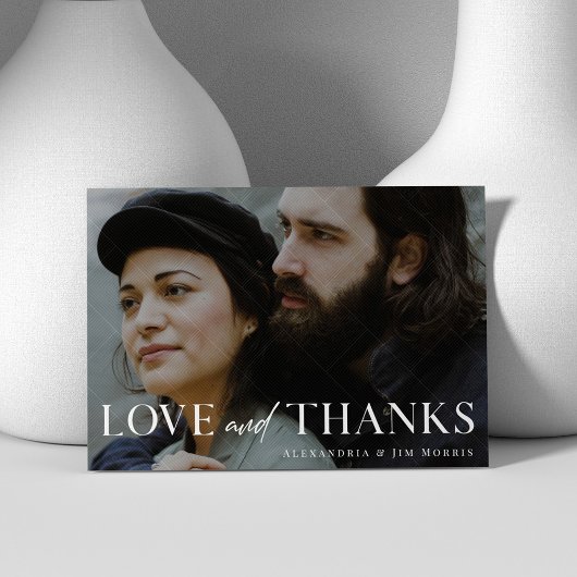 Minimalistische Hochzeit | Einfaches und elegantes Dankeskarte