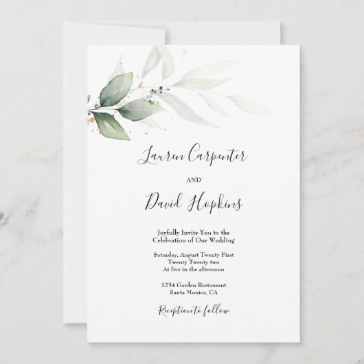 Minimalistische Hochzeit Einladung (Vorderseite)