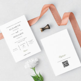 Minimalistische Hochzeit Elegante Moderne Botanisc Einladung