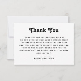 Minimalistische Hochzeit | Elegante moderne Typogr Dankeskarte