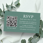 Minimalistische Hochzeit Eucalyptus Green QR-UAWG Begleitkarte