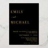 Minimalistische Hochzeit Folieneinladung (Vorderseite)