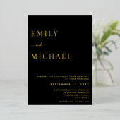 Minimalistische Hochzeit Folieneinladung (Stehend vorne)