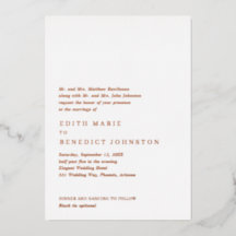 Minimalistische Hochzeit