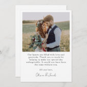 Minimalistische Hochzeit Foto 12x18 Dankeskarte (Vorne/Hinten)