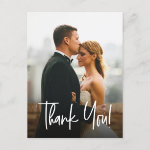 Minimalistische Hochzeit Foto Danke Custom Postkarte