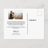 Minimalistische Hochzeit Foto Danke Custom Postkarte (Rückseite)