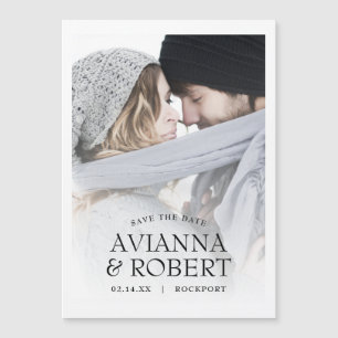 Minimalistische Hochzeit Foto Save the Date Magneteinladung