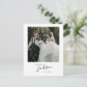 Minimalistische Hochzeit Foto Vielen Dank Postkart Postkarte (Stehend Vorderseite)