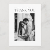 Minimalistische Hochzeit Foto Vielen Dank Postkarte (Vorderseite)