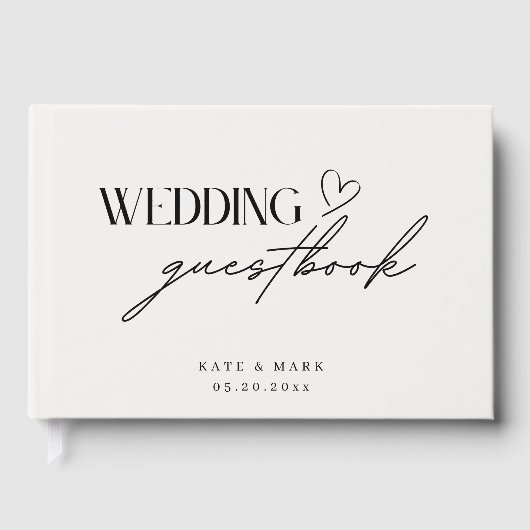 Minimalistische Hochzeit Gästebuch (Vorderseite)