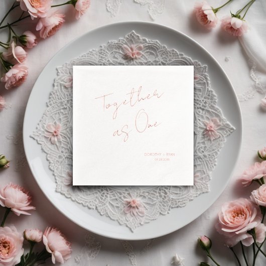 Minimalistische Hochzeit "Gemeinsam als eins" Servietten Mit Folie