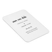 Minimalistische Hochzeit gerettet Datum Datum Datu Magnet (Rechte Seite)