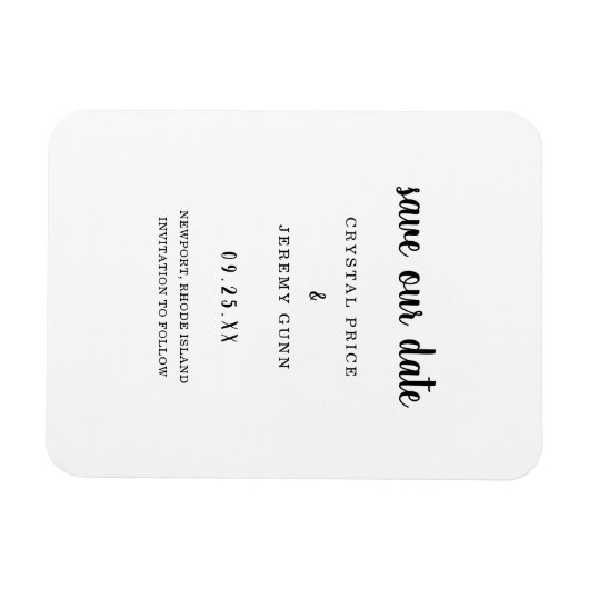 Minimalistische Hochzeit gerettet Datum Datum Datu Magnet (Horizontal)