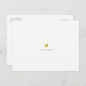 Minimalistische Hochzeit gerettet, weiß Ankündigungspostkarte (Vorne/Hinten)