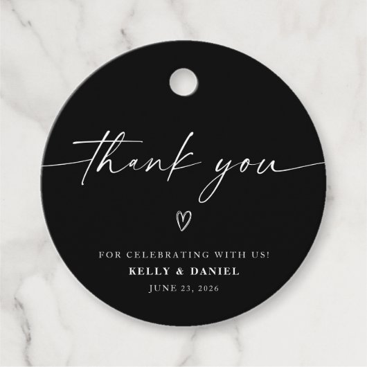 Minimalistische Hochzeit Geschenkanhänger (Vorderseite)