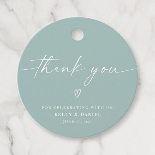 Minimalistische Hochzeit Geschenkanhänger (Vorderseite)