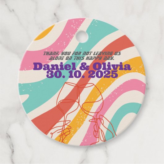 Minimalistische Hochzeit Geschenkanhänger (Vorderseite)