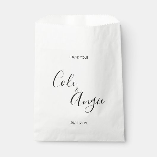 Minimalistische Hochzeit Geschenktütchen (Vorderseite)