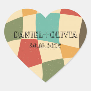 Minimalistische Hochzeit Herz-Aufkleber