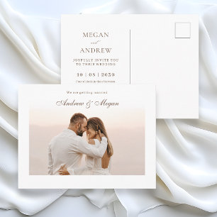 Minimalistische Hochzeit im Foto Postkarte