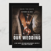 Minimalistische Hochzeit im Foto Save The Date (Vorne/Hinten)