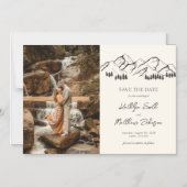 Minimalistische Hochzeit im Freien rettet das Datu Magneteinladung (Vorderseite)