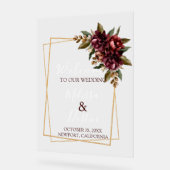 Minimalistische Hochzeit im Herbst Burgund Acrylschild (Winkel)