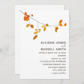 Minimalistische Hochzeit im Herbst Einladung (Vorne/Hinten)