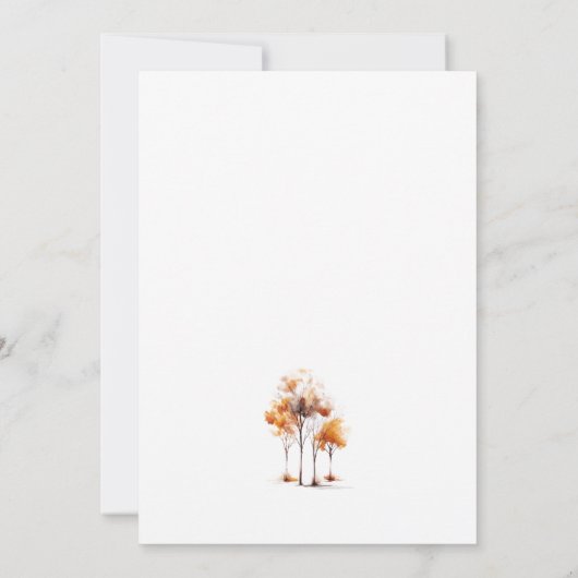 Minimalistische Hochzeit im Herbst Einladung (Rückseite)