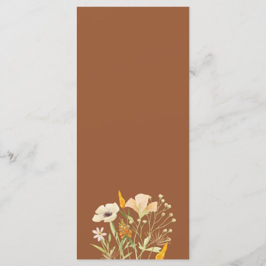 Minimalistische Hochzeit im Herbst für Burnt Orang Menükarte (Rückseite)